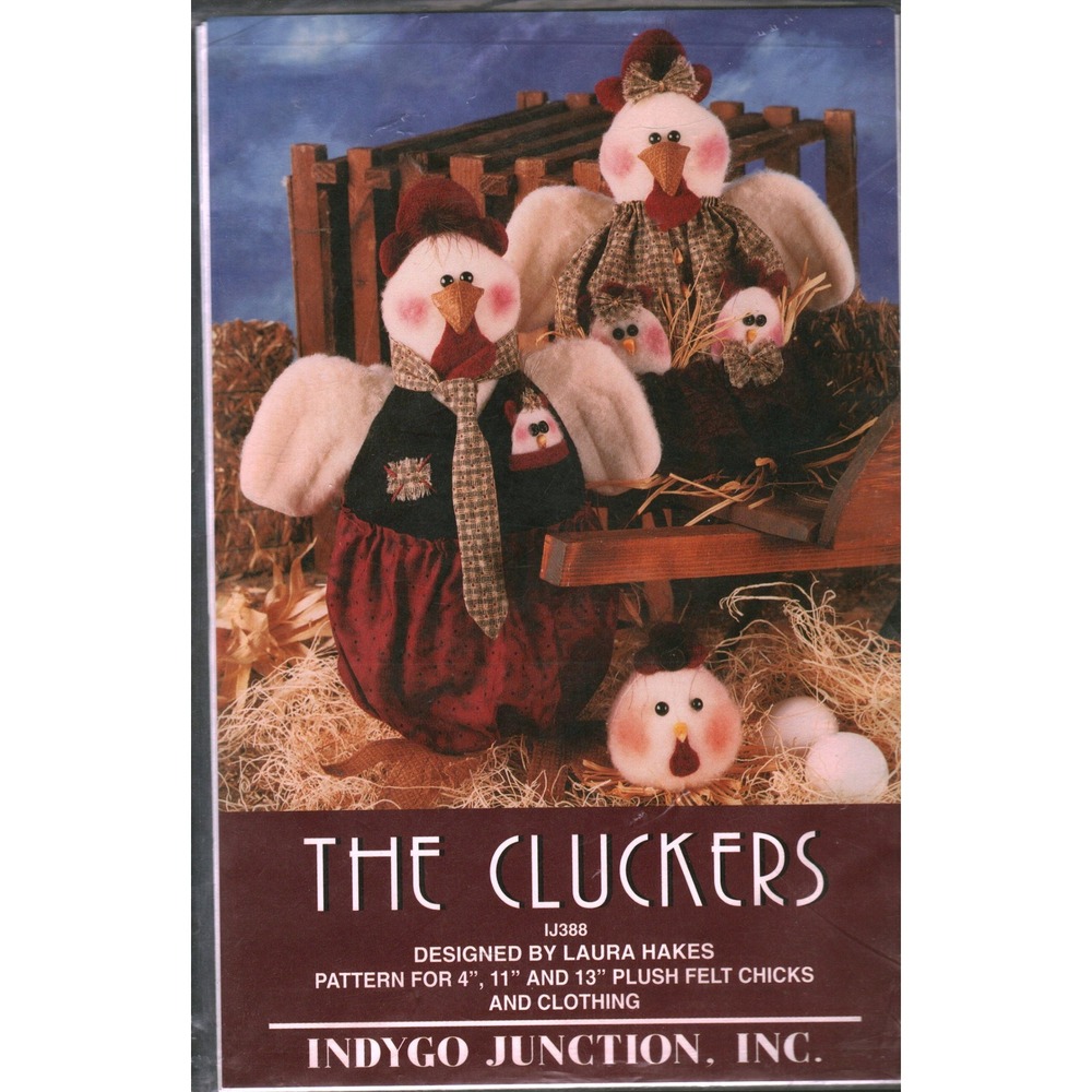 Indygo Junction The Cluckers Sewing Pattern IJ388 Laura Hakes Plush Felt Chicks